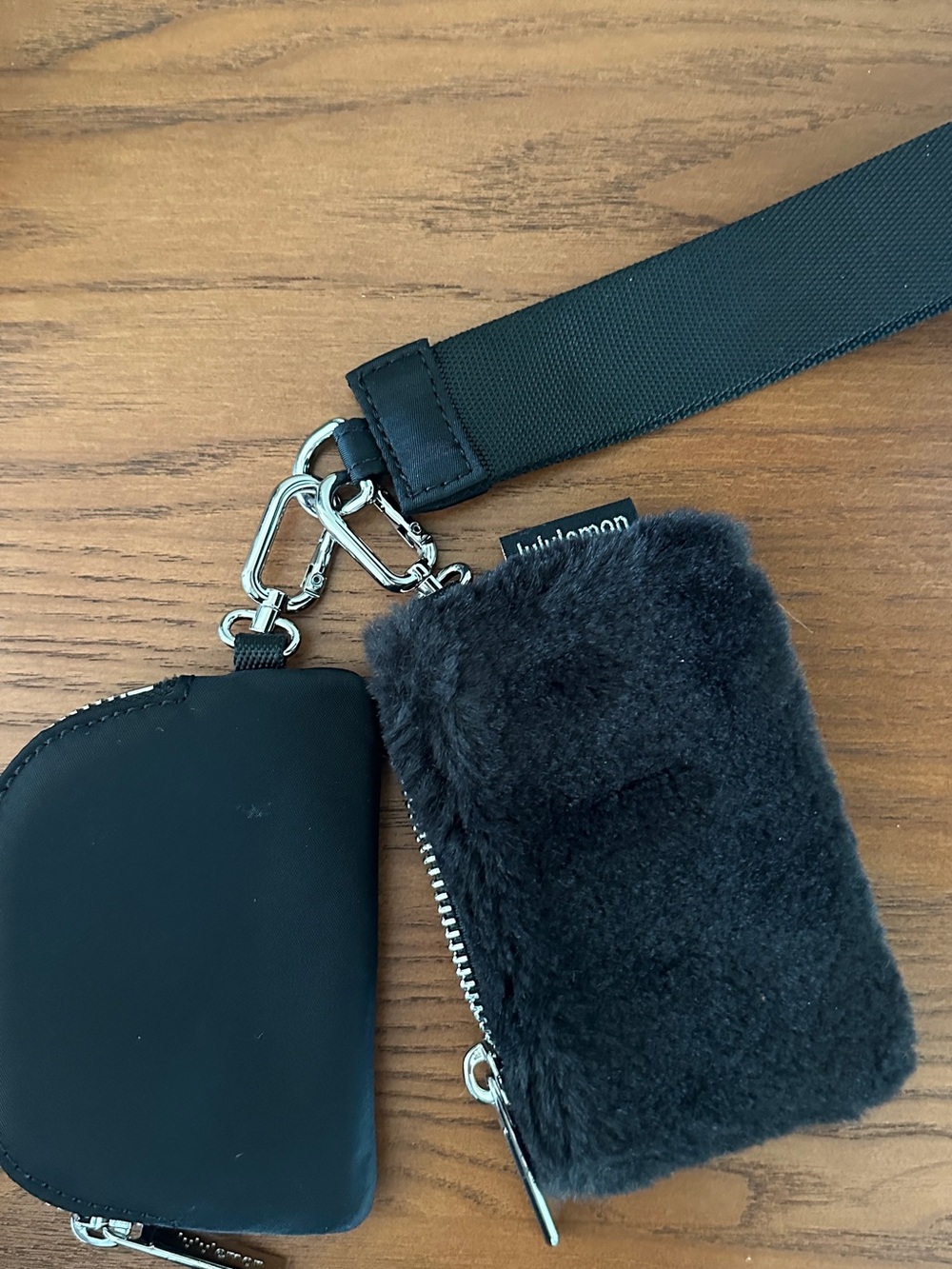 lululemon athletica Black Faux Fur Zip Pouch Keychain Set - Picture 3 of 7